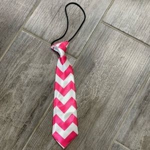 New Boys Tie Pink & White Chevron, Easter & Valentine's Day Tie, Toddler